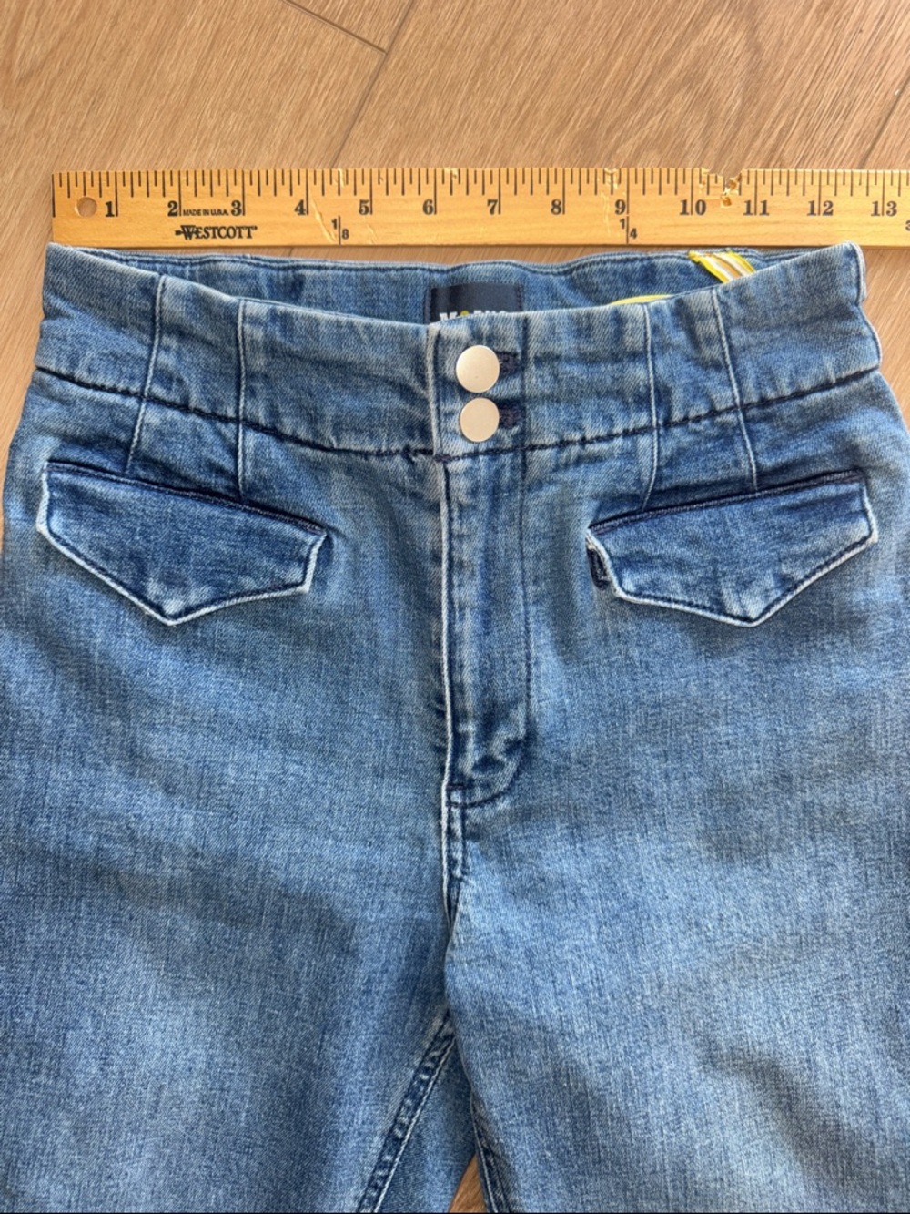 Anthropologie Maeve Bombshell Slim Straight Jean Medium Wash Size 27 - Picture 14 of 16